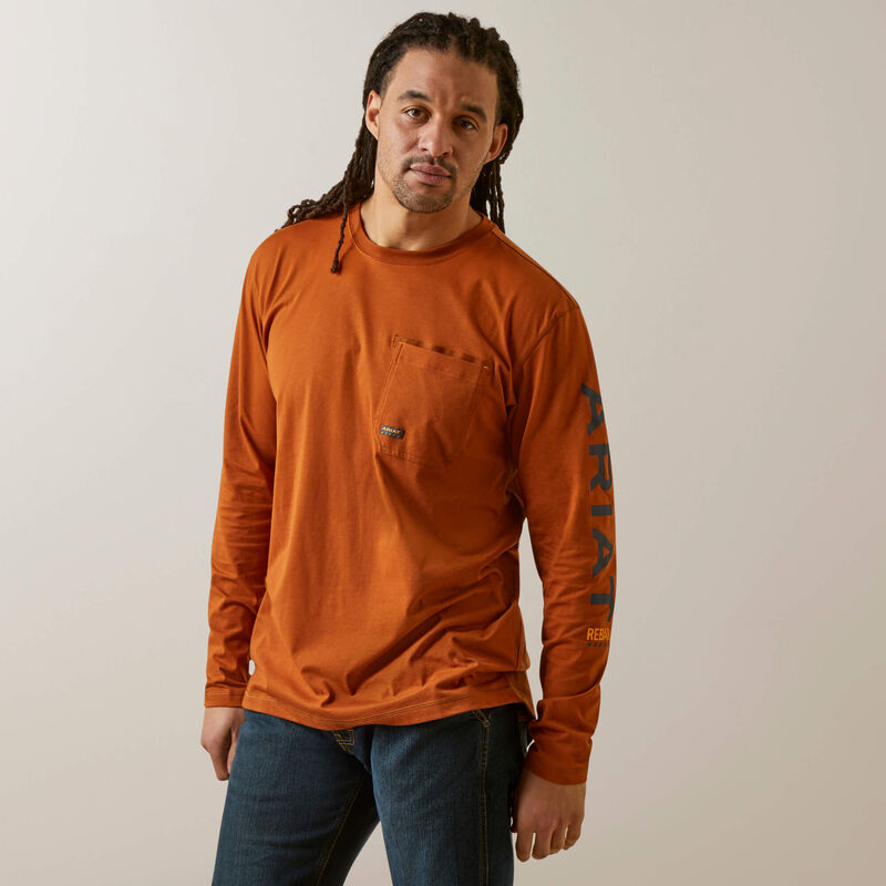 Ariat Men's Rebat Workman Logo Shirt - Carmel Cafe/Seaborne