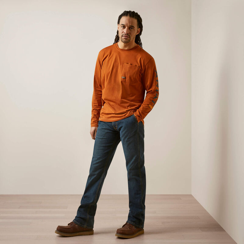 Ariat Men's Rebat Workman Logo Shirt - Carmel Cafe/Seaborne