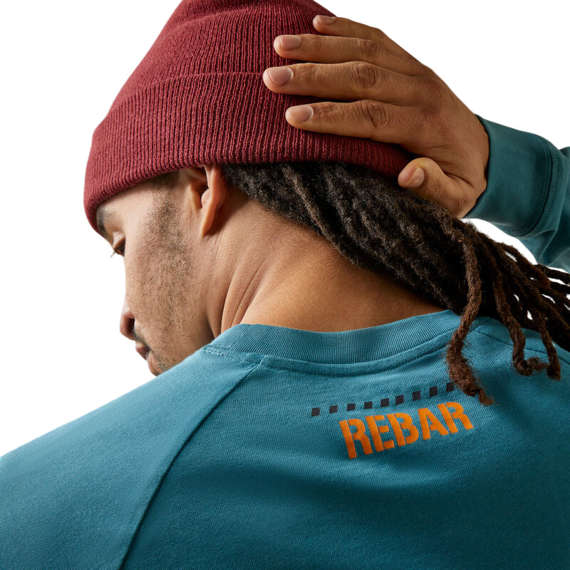 Ariat Men's Rebar Cotton Strong Block T-Shirt - Storm Blue