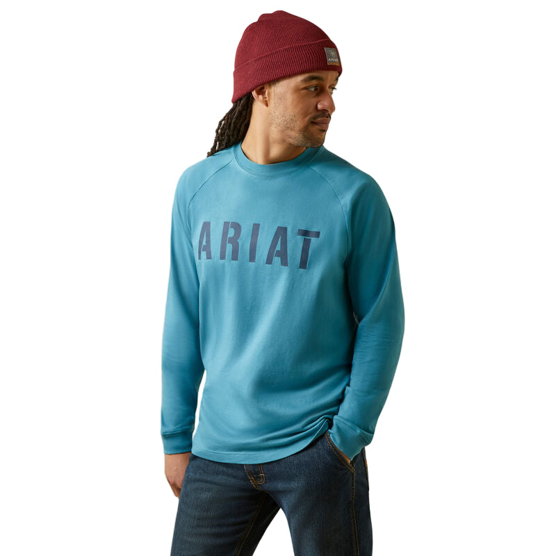 Ariat Men's Rebar Cotton Strong Block T-Shirt - Storm Blue