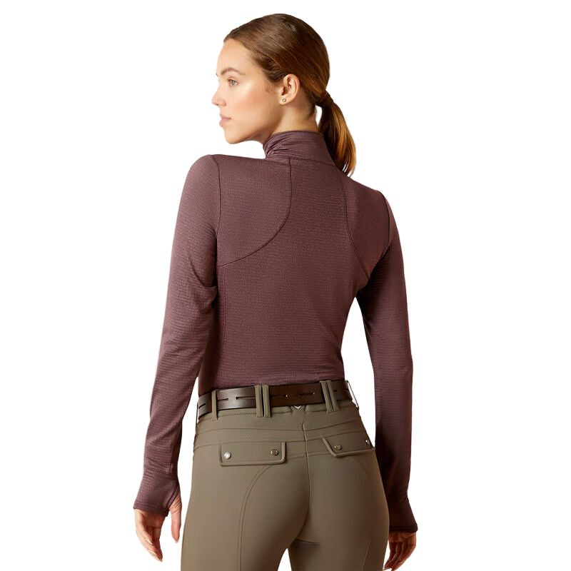 Ariat Women's Gridwork 1/4 Zip Base layer Huckleberry
