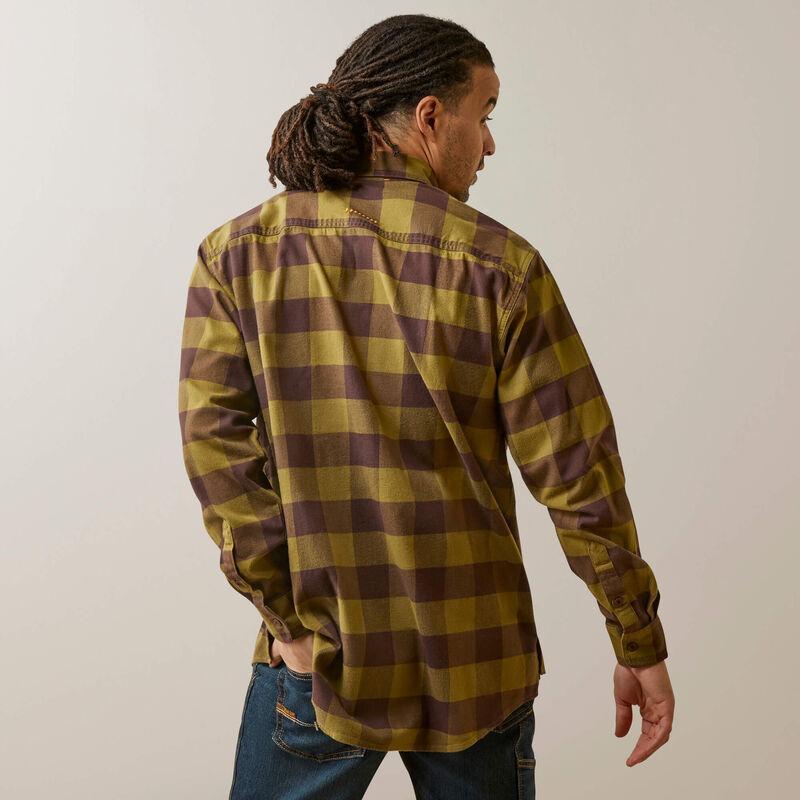Ariat Men's Rebar Flannel DuraStretch Work Shirt - Avocado
