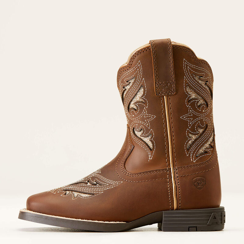Ariat Youth Round UP Bliss Sassy Brown Western Boots - Youth