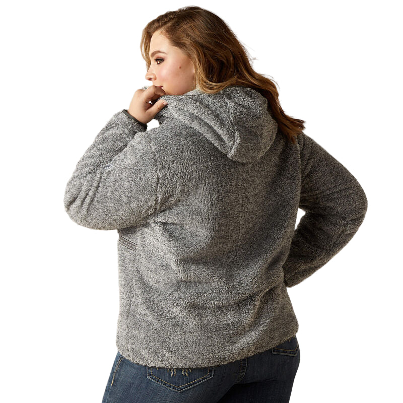 Ariat Women's Lurex Berber 1/2 Zip Hoodie - Salt & Pepper