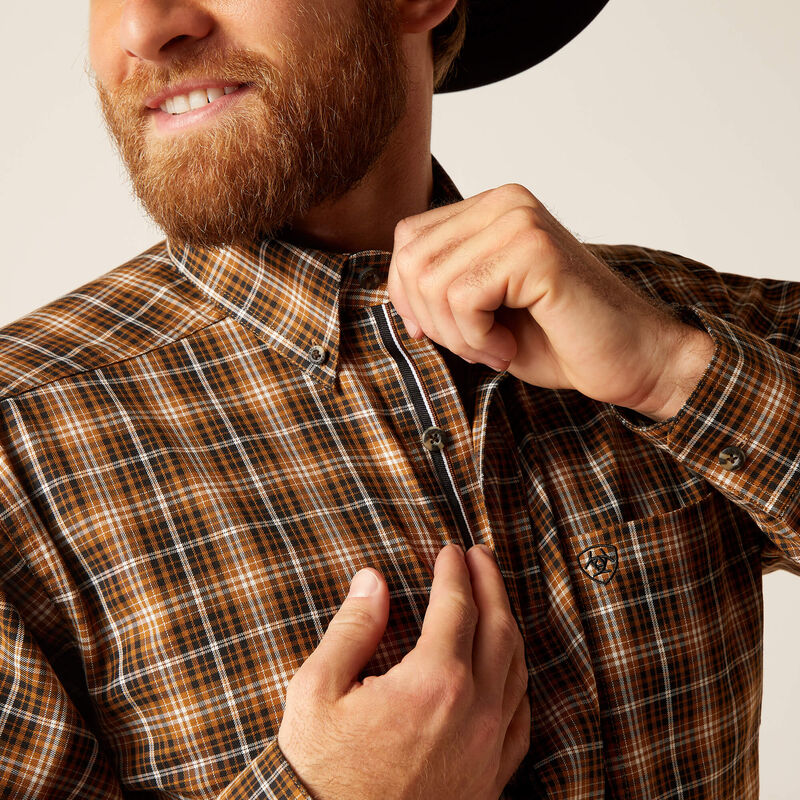 Ariat Men's Pro Norris Long Sleeve Fitted Shirt - Frair Brown