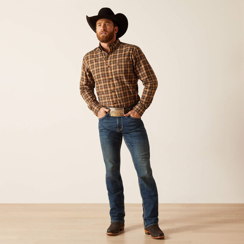 Ariat Men's Pro Norris Long Sleeve Fitted Shirt - Frair Brown