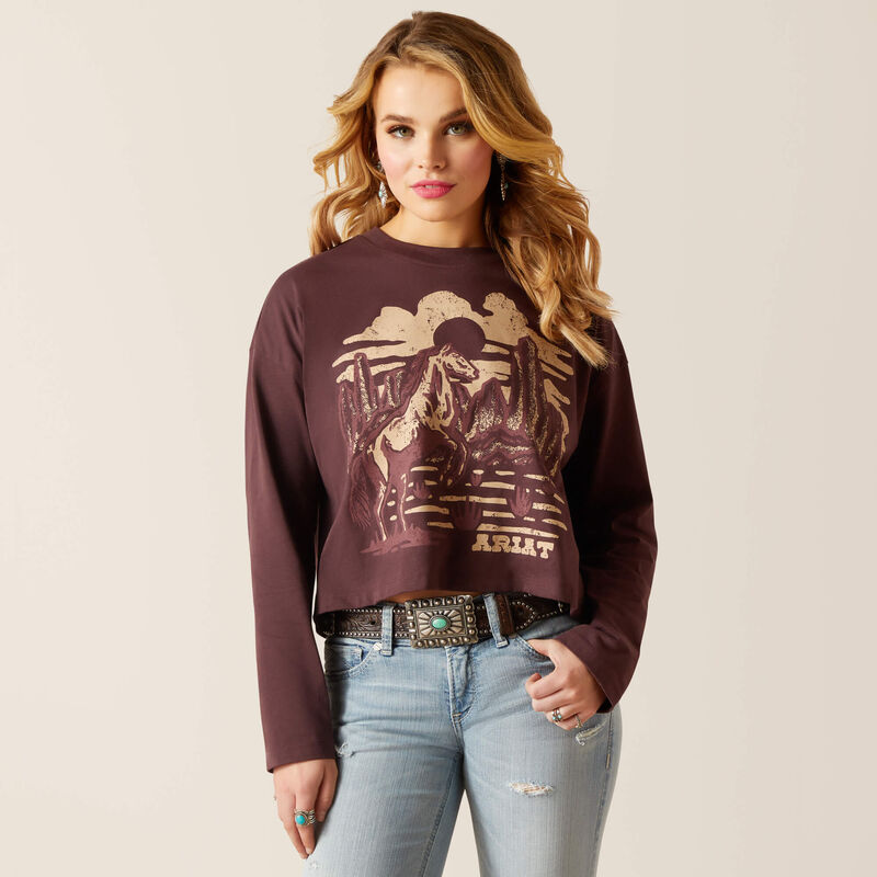 Ariat Women's Desert Horse T-Shirt - Clove Brown