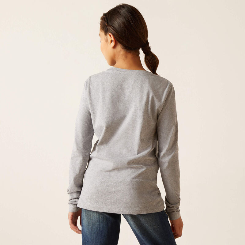 Ariat Girl's Fawna Long Sleeve T-Shirt - Heather Grey