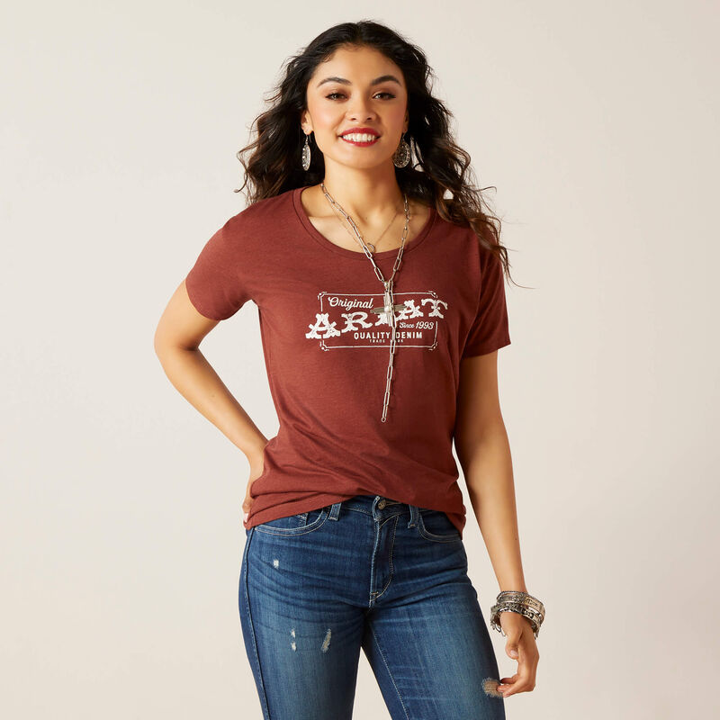 Ariat Women's Denim Label Shirt - Rust Heather