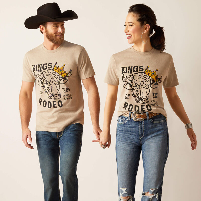 Ariat Unisex Sendero King Cow T-Shirt - Oatmeal Heather