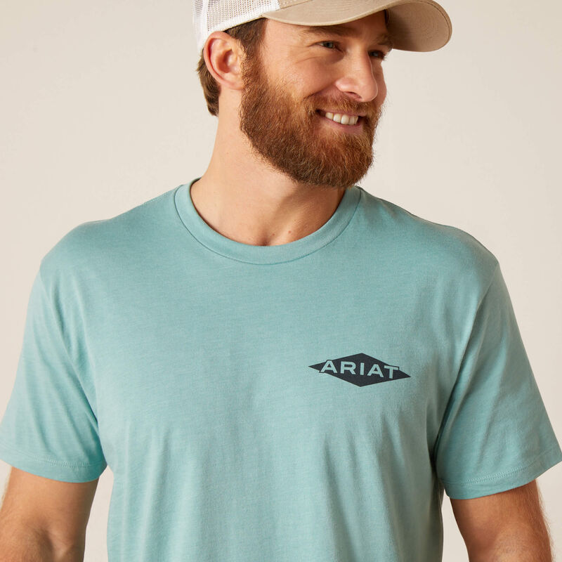 Ariat Men's Work Diamond T-Shirt - Oil Blue Heather