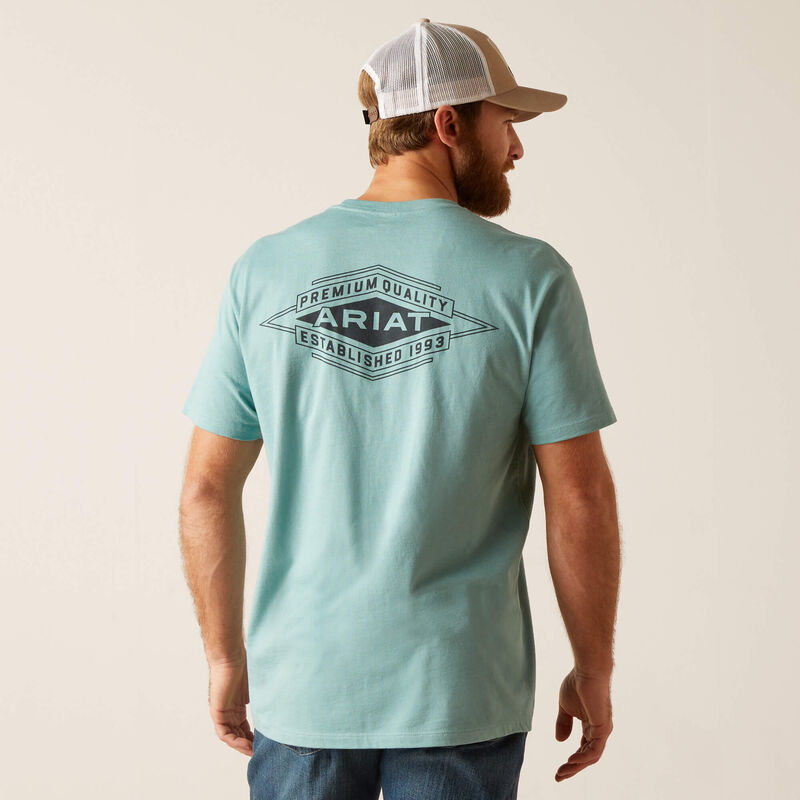 Ariat Men's Work Diamond T-Shirt - Oil Blue Heather