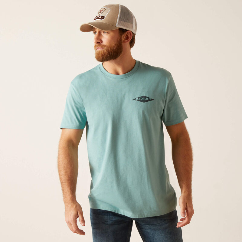 Ariat Men's Work Diamond T-Shirt - Oil Blue Heather