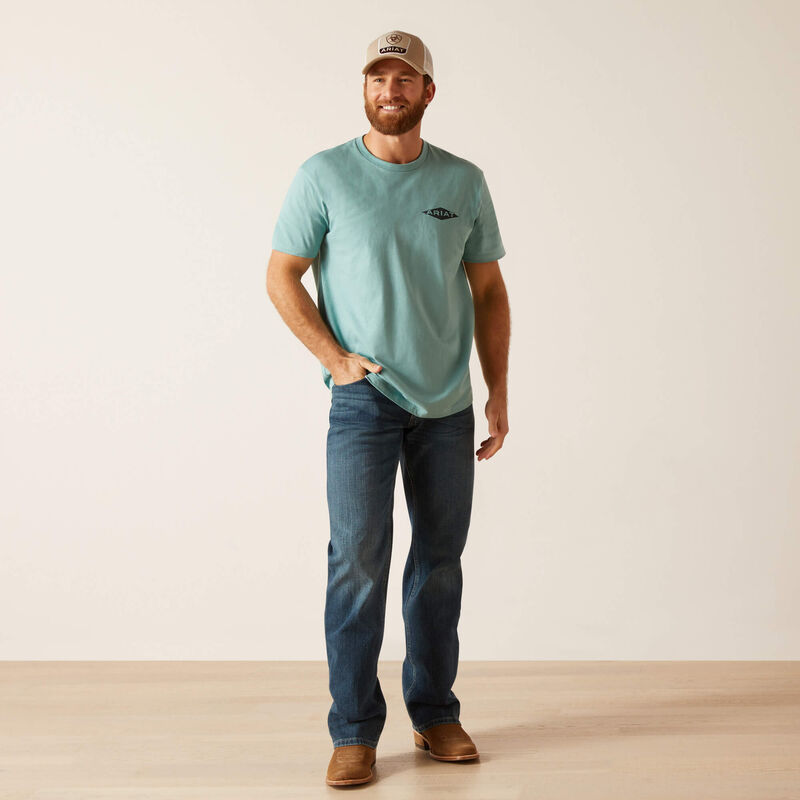 Ariat Men's Work Diamond T-Shirt - Oil Blue Heather