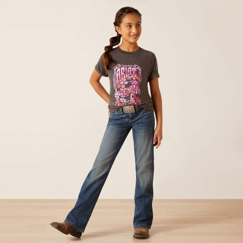 Ariat Girl's Presents Short Sleeve T-Shirt - Charcoal Heather