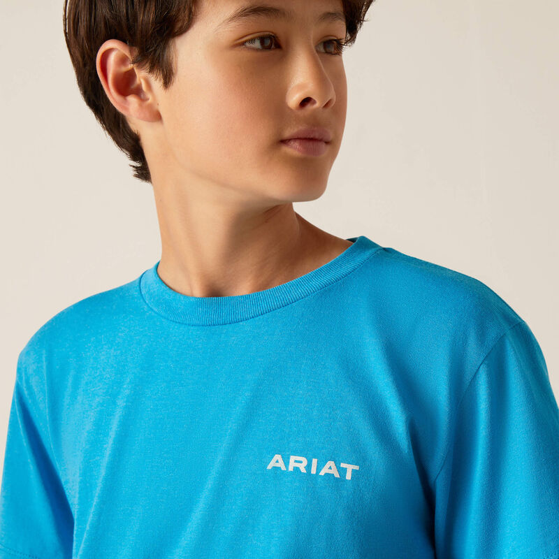 Ariat Boy's Western Wire T-Shirt - Turquoise Heather