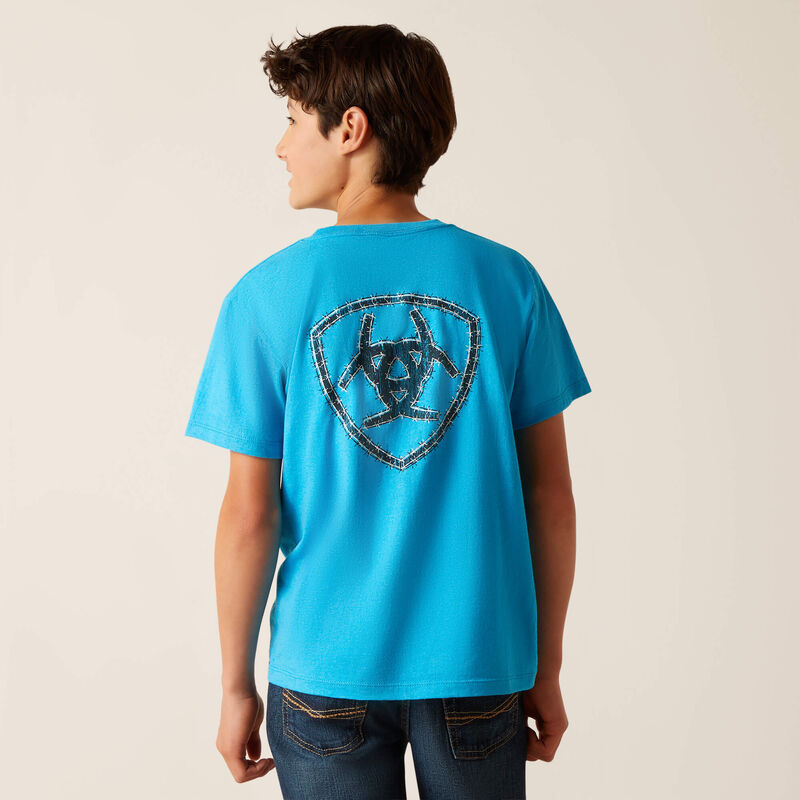 Ariat Boy's Western Wire T-Shirt - Turquoise Heather