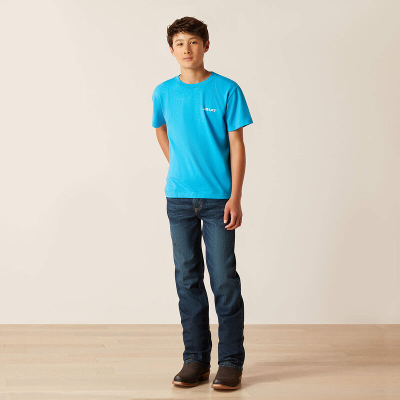 Ariat Boy's Western Wire T-Shirt - Turquoise Heather