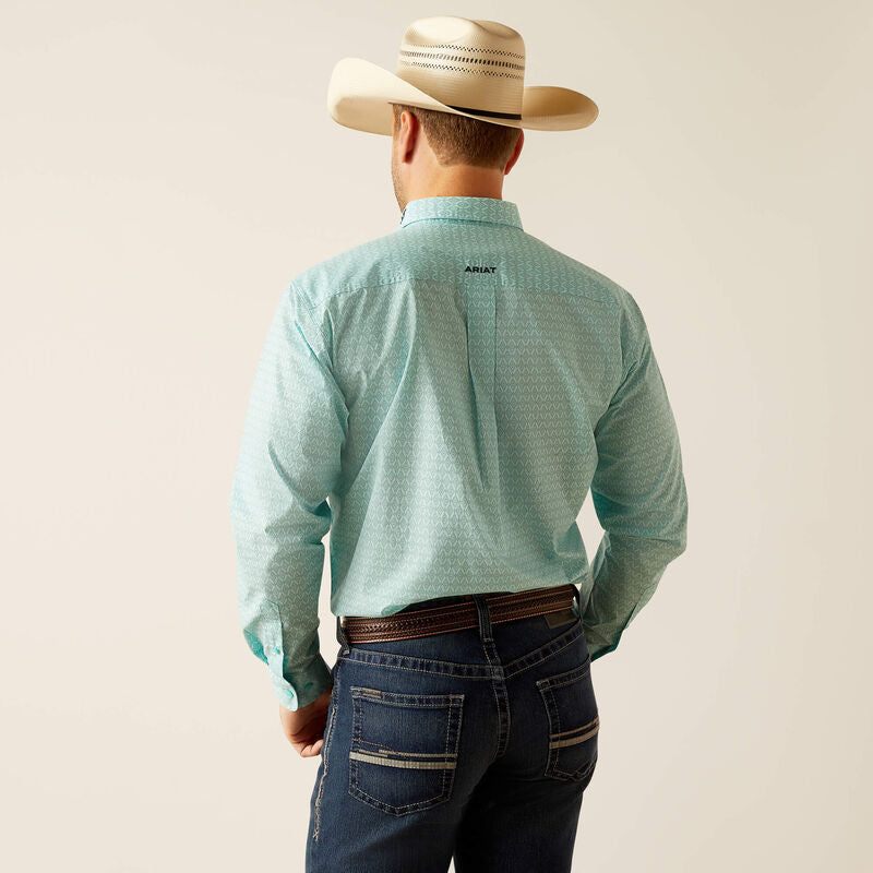 Ariat Men's Team Gian Long Sleeve Shirt - Light Aqua