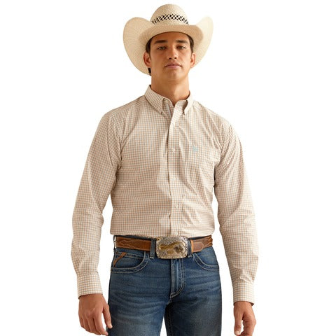 Ariat Men's Pro Kiernan Fitted Long Sleeve Shirt - Beige