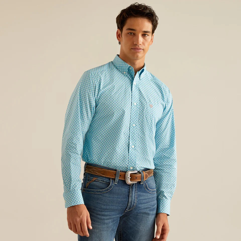 Ariat Men's Kamron Long Sleeve Fitted Shirt - Sky