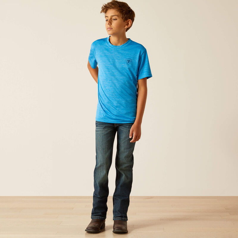 Ariat Boy's Charger Southwest Shield T-Shirt - Brilliant Blue