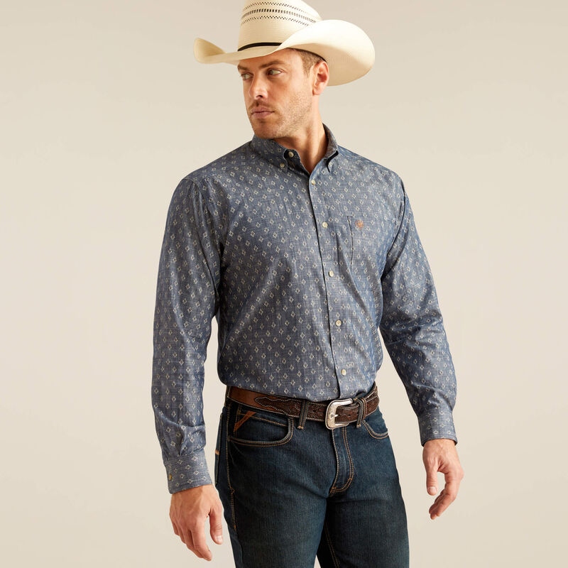 Ariat Men's Dillon Classic Fit Shirt - Chambray Blue