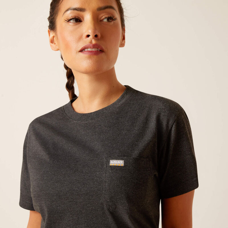 Ariat Women's Rebar Cotton Strong HQ SS T-Shirt - Charcoal Heather