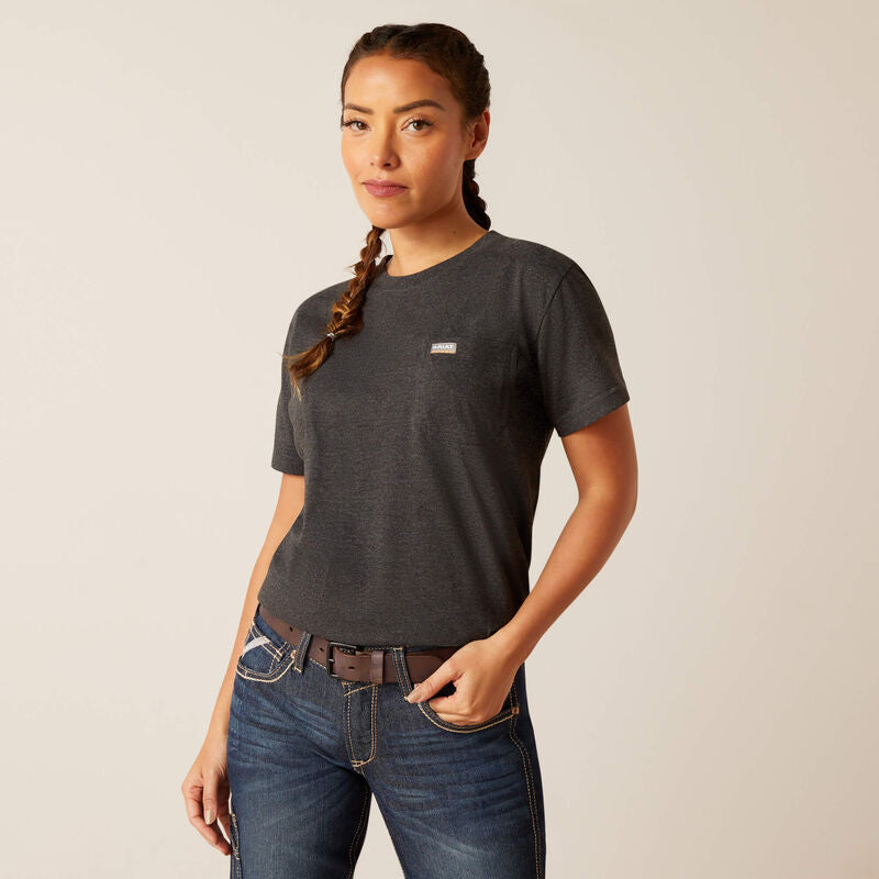 Ariat Women's Rebar Cotton Strong HQ SS T-Shirt - Charcoal Heather