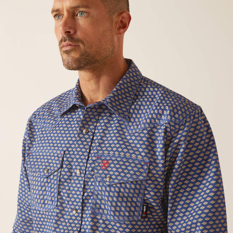 Ariat Men's FR Marauder Retro Fit Snap Work Shirt - Infinity