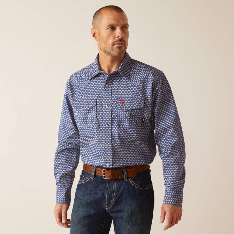 Ariat Men's FR Marauder Retro Fit Snap Work Shirt - Infinity
