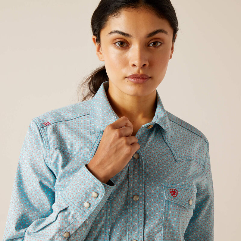 Ariat Women's FR Martlet Work Shirt - Arctic Blue