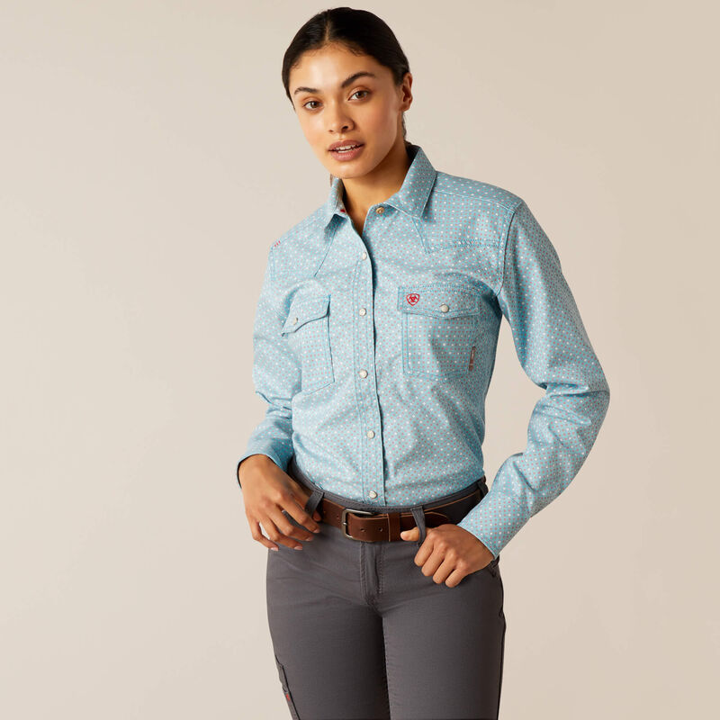 Ariat Women's FR Martlet Work Shirt - Arctic Blue