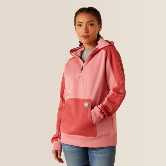 Ariat Women's Rebar Color Blocked 1/2 Zip Hoodie