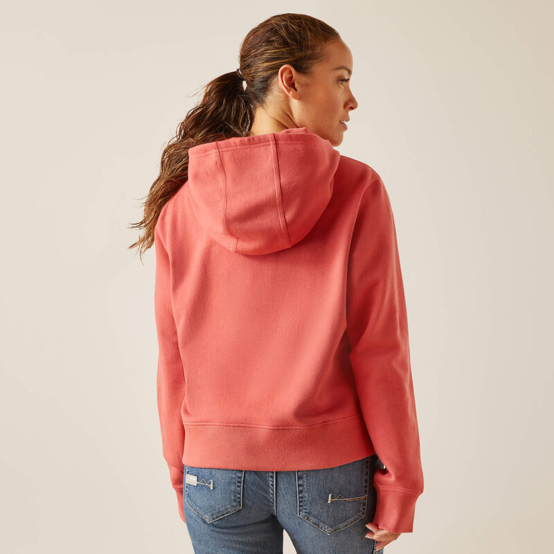 Ariat Women's Rebar Lightweight Cropped Hoodie - Mineral Red