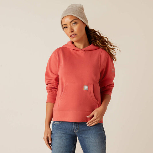 Ariat Women's Rebar Lightweight Cropped Hoodie - Mineral Red