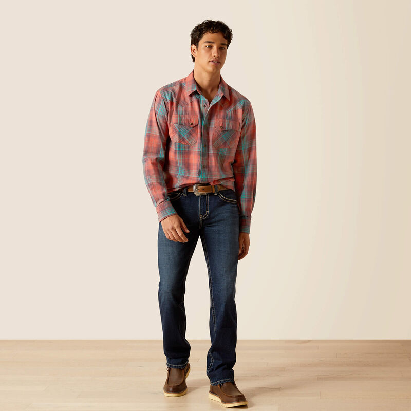 Ariat Men's Hernan Retro Snap Long Sleeve Shirt - Burnt Sienna