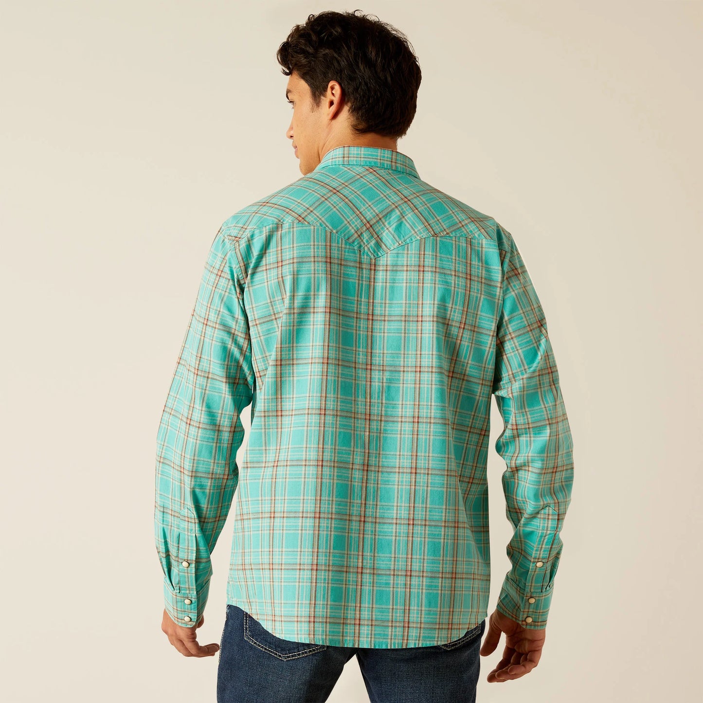 Ariat Men's Hudsyn Retro Snap Shirt - Blue Turquoise