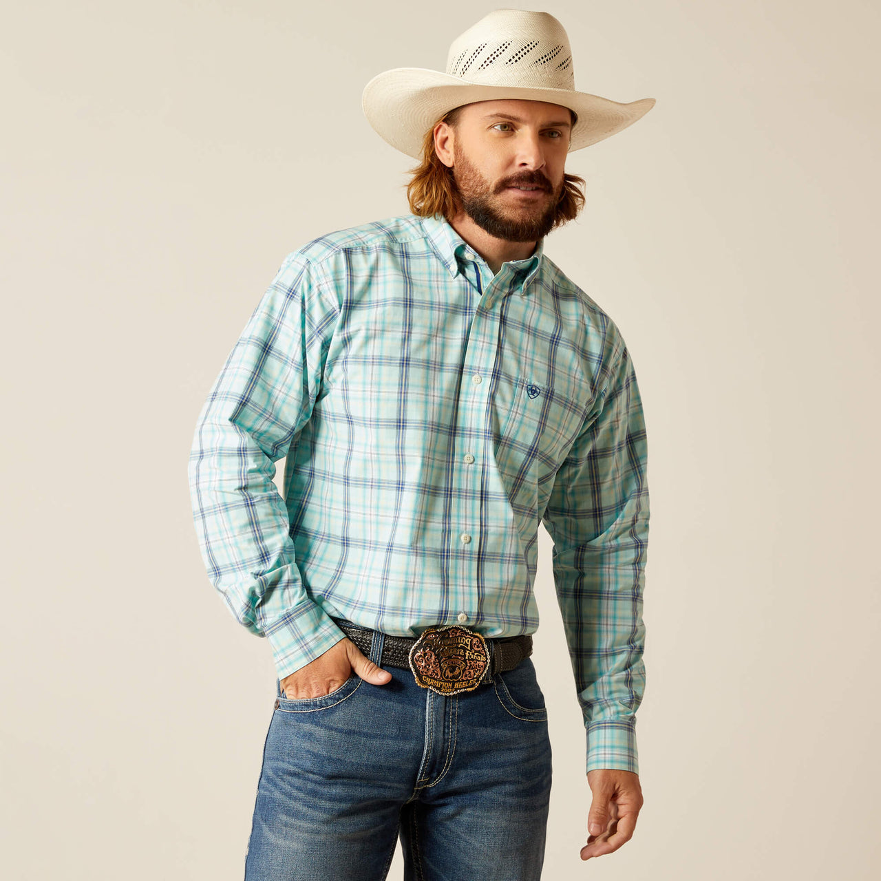 Ariat Men's Pro Pete Long Sleeve Shirt - Blue Tint