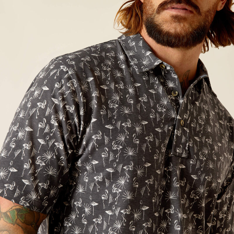 Ariat Men's Retro Polo - Ebony Grey