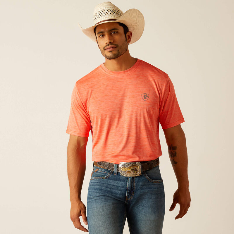 Ariat Men's Charger Ariat Southwest Shield Short Sleeve T-Shirt - Hot Coral