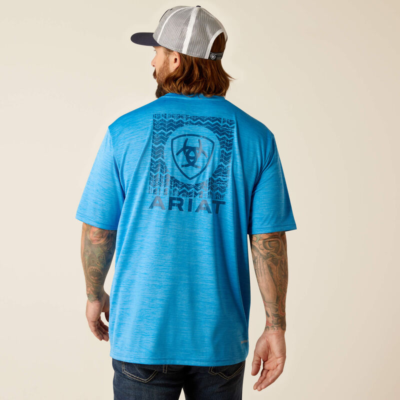 Ariat Men's Charger Ariat Southwest Shield Short Sleeve T-Shirt - Brilliant Blue