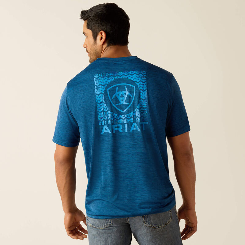 Ariat Men's Charger Ariat Southwest Shield Short Sleeve T-Shirt - Poseidon