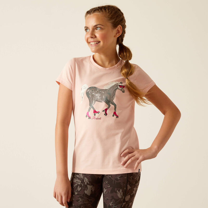 Ariat Girl's Roller Pony T-Shirt - Blushing Rose