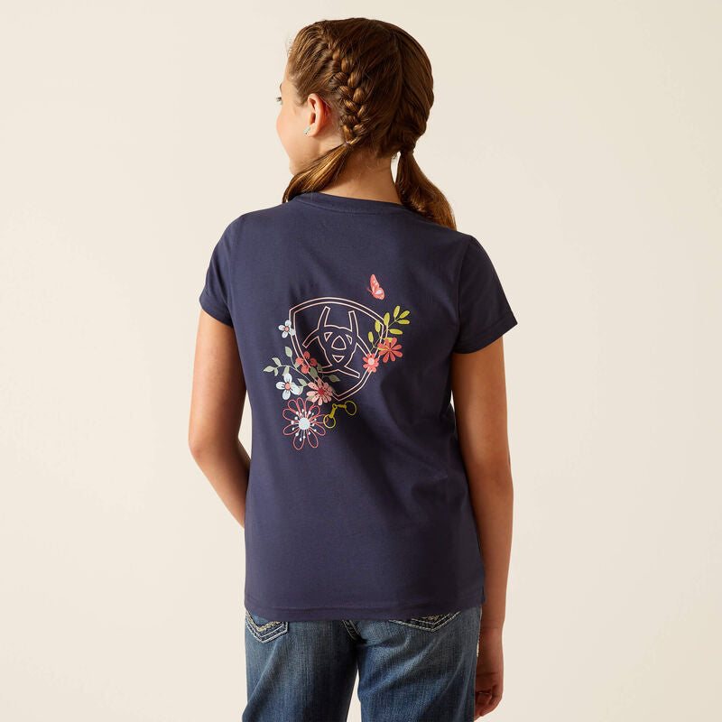 Ariat Girl's Pretty Shield T-Shirt - Navy Eclipse