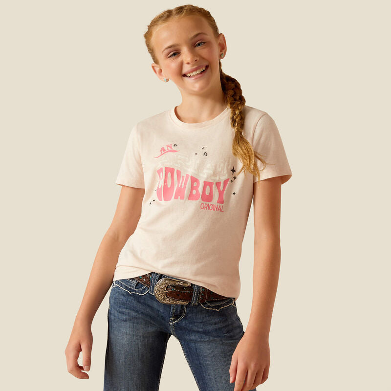 Ariat Girl's Cowboy T-Shirt - Pink Heather