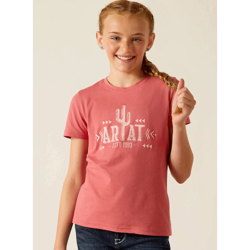 Ariat Girl's Cactus Short Sleeve T-Shirt - Slate Rose