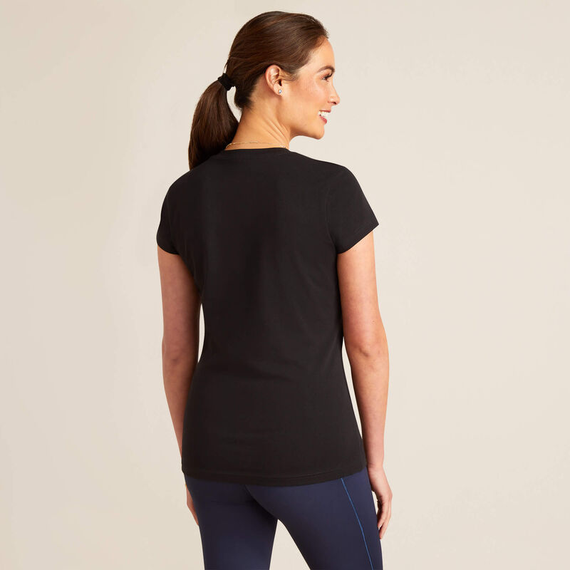 Ariat Women's Vertical Logo V T-Shirt - Black