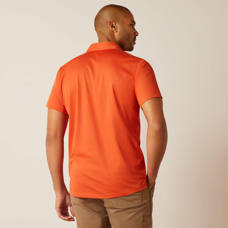 Ariat Men's Rebar Foreman Polo Shirt - Orange Rust