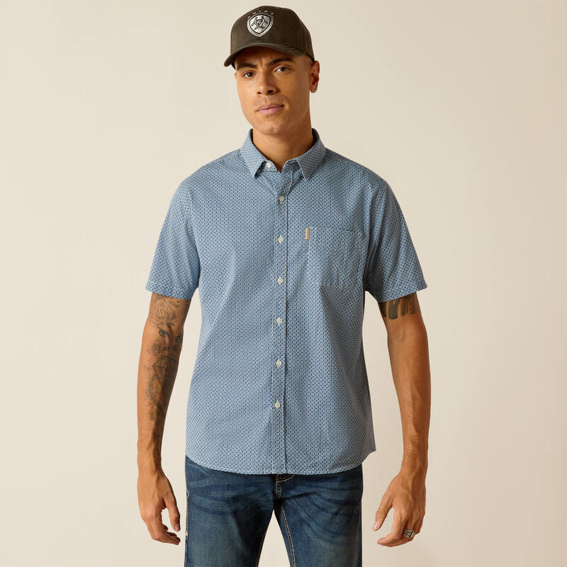 Ariat Men's Miller Stretch Modern Fit Shirt - Blue Ridge